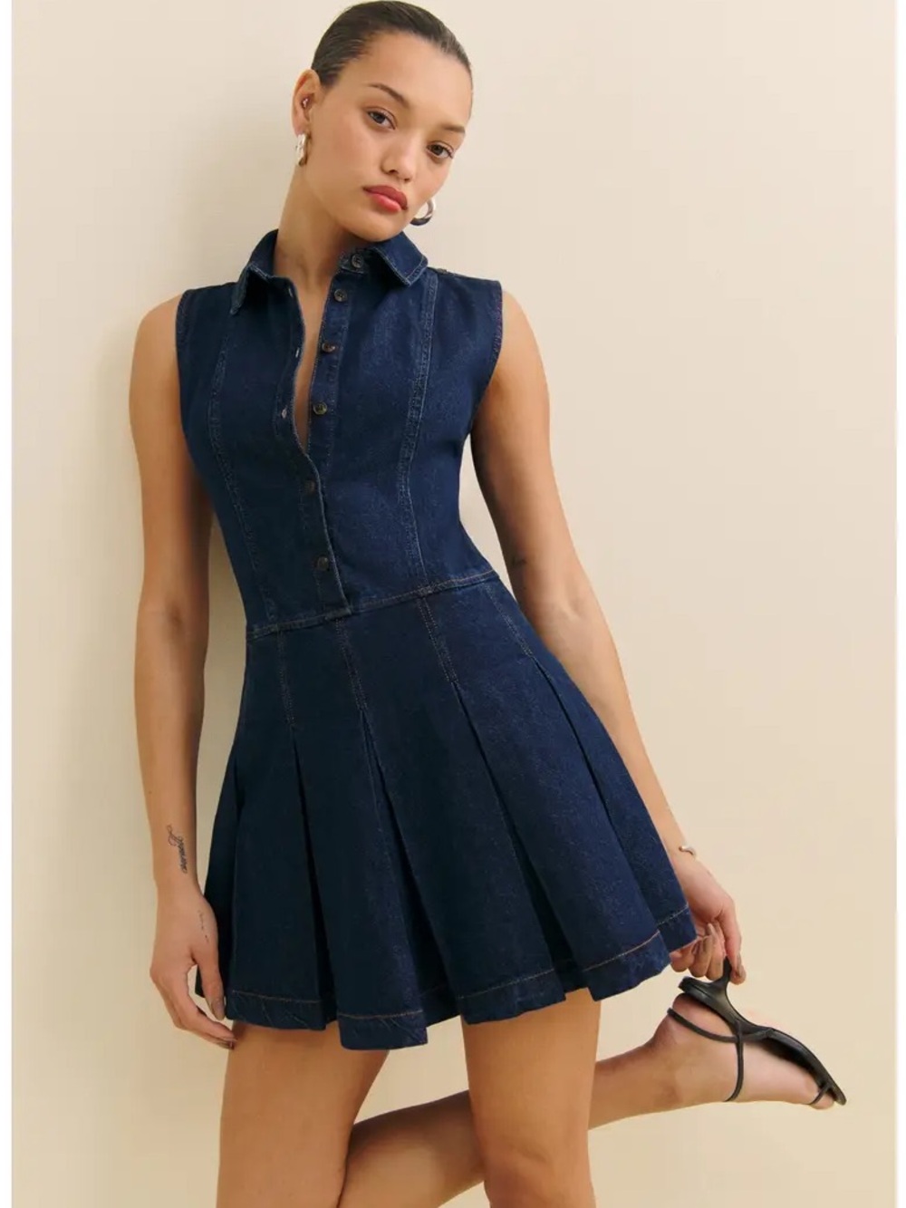 REFORMATION Arella Denim Mini Dress Size 8